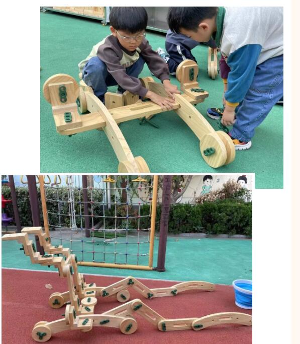 幼兒園大班螺母積木游戲案例—寶寶戰(zhàn)車變形記